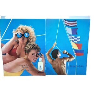 1982 Canoe Mens Cologne 2 Page Original Print Ad vintage 80s
